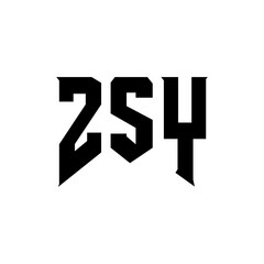 ZSY letter logo design for technology company. ZSY logo design black and white color combination. ZSY logo, ZSY vector, ZSY design, ZSY icon, ZSY alphabet. ZSY typography logo design.