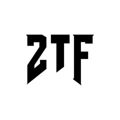 ZTF letter logo design for technology company. ZTF logo design black and white color combination. ZTF logo, ZTF vector, ZTF design, ZTF icon, ZTF alphabet. ZTF typography logo design.