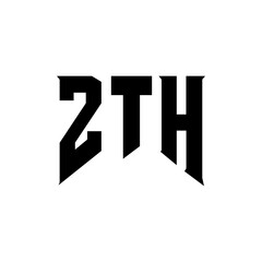 ZTH letter logo design for technology company. ZTH logo design black and white color combination. ZTH logo, ZTH vector, ZTH design, ZTH icon, ZTH alphabet. ZTH typography logo design.