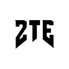 ZTE letter logo design for technology company. ZTE logo design black and white color combination. ZTE logo, ZTE vector, ZTE design, ZTE icon, ZTE alphabet. ZTE typography logo design.