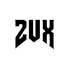 ZUX letter logo design for technology company. ZUX logo design black and white color combination. ZUX logo, ZUX vector, ZUX design, ZUX icon, ZUX alphabet. ZUX typography logo design.