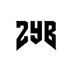 ZYB letter logo design for technology company. ZYB logo design black and white color combination. ZYB logo, ZYB vector, ZYB design, ZYB icon, ZYB alphabet. ZYB typography logo design.