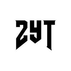 ZYT letter logo design for technology company. ZYT logo design black and white color combination. ZYT logo, ZYT vector, ZYT design, ZYT icon, ZYT alphabet. ZYT typography logo design.