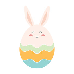 Colorful Easter eggs with bunny, chick, and floral designs