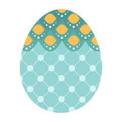 Colorful Easter eggs with bunny, chick, and floral designs