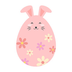 Colorful Easter eggs with bunny, chick, and floral designs