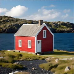 Cozy Red House by the Coastal Landscape