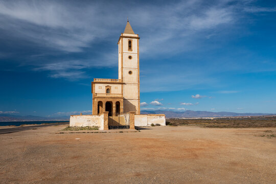 Kirche der Almadraba von Monteleva bei Las Salinas, Provinz Almer&iacute;a, Andalusien, Spanien