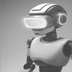Futuristic Robot with Glowing Eyes
