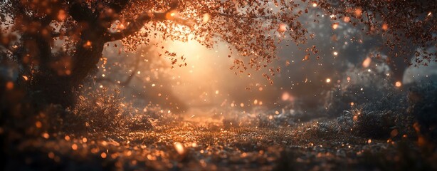 Obraz premium Magical glowing flowers in a mystical field, where glowing flowers illuminate the enchanted night, creating a dreamy landscape of glowing flowers in nature