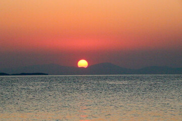 Obraz premium Beautiful sunset in September - Pelion, Greece