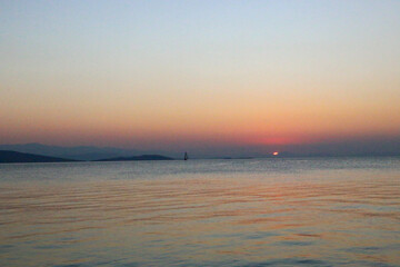 Relaxing sunset near Milina, Greece