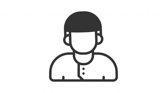 Animated muslim with people sign symbol. Suitable for hajj, ramadan, muslim, ramadan, islam, mubarak, kareem, religion, celebration, fasting, culture, religious, moslem and eid mubarak