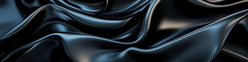 Fototapeta premium A black fabric with a shiny texture