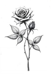 Obraz premium a black and white drawing of a rose