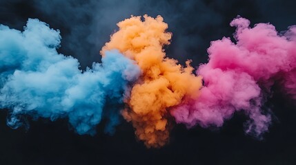 Vibrant Color Smoke Plumes Abstract Background