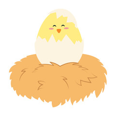 Easter-themed illustrations with eggs, flowers, and festive elements