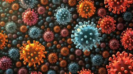 A rich picture of viruses and bacteria.