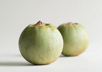 Fototapeta premium Fresh and Natural Green Fruit on Minimalist Background for Healthy Eating and Culinary Uses Emphasizing Organic Lifestyle and Natural Beauty