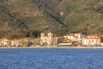 Fototapeta premium View of an small town on Greece coast
