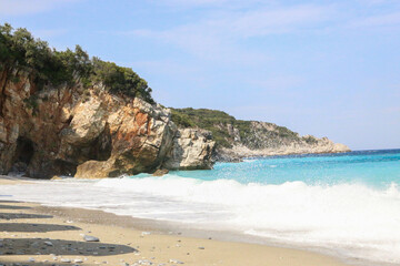 Empty beach in Pelion peninsula