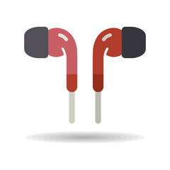 Earbuds headphone vector flat icon