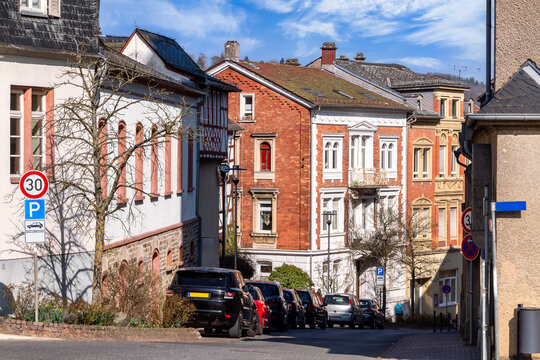 Cityscape near the spa house in Bad Schwalbach, Taunus, Germany