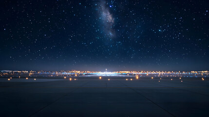Aerial View Of A City Lights Under A Starry Night Sky Blue Illuminated Backdrop