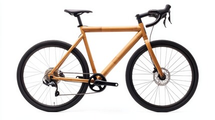 Stylish bamboo bicycle on a white background showcasing modern design and eco-friendliness