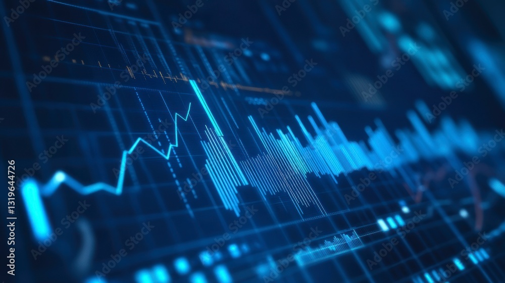 Poster digital dashboard showing financial data growth