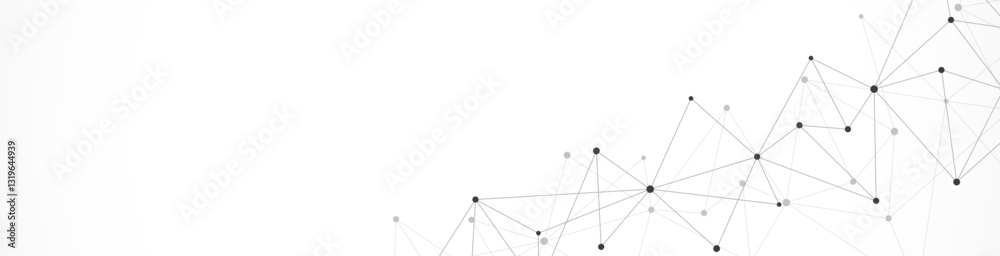 Fototapete Abstract vector background and geometric pattern with connecting the dots and lines for banner design or header. Minimalistic vector texture for modern design
