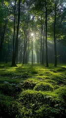 morning mist shrouds the valleys of the forest