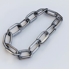 Obraz premium Linked realistic metal 3D office paper clip chain