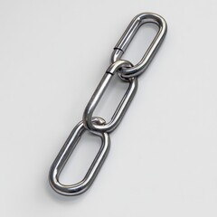 Obraz premium Linked realistic metal 3D office paper clip chain