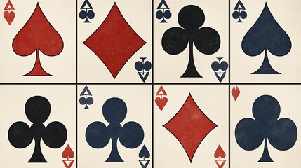 Vintage Playing Card Suits Pattern