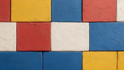 Geometric Pattern of Colorful Square Tiles
