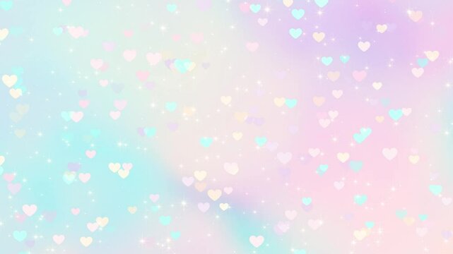 fairy shiny stars and hearts, unicorn pastel colors animation, fairy tale and lullaby nursery rhyme social media motion background