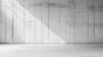 Bright Sunlight Illuminating Minimalist Concrete Room Interior