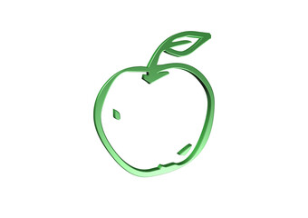 jabłko, owoc, rysunek, ilustracja, 3d, symbol, projekt