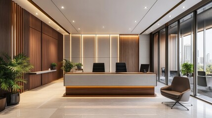 Modern Office Reception Area Design, Luxury and Elegance