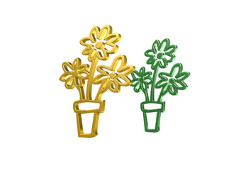 kwiat, roslina, rysunek, ilustracja, 3d, symbol, projekt