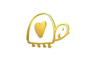 żółw, serca,rysunek, ilustracja, 3d, symbol, projekt © Marek
