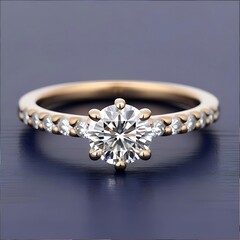 Diamond Engagement Ring with Pave Band