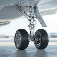 Detailed 3D model of corporate jet landing gear aesthetics