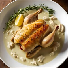 Roasted Chicken in Creamy Sauce with Herbs