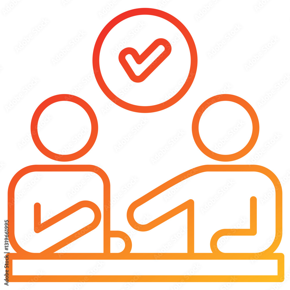 Poster negotiation line gradient icon