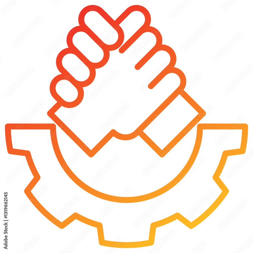 Poster collaboration line gradient icon