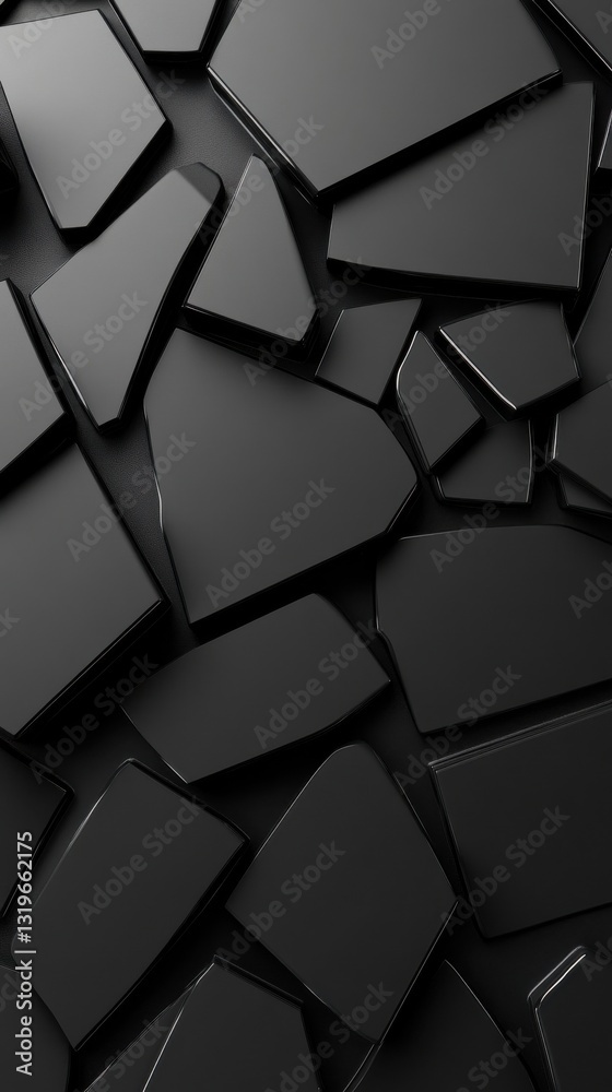 Aufkleber a black and white photo of a shattered object with jagged edges