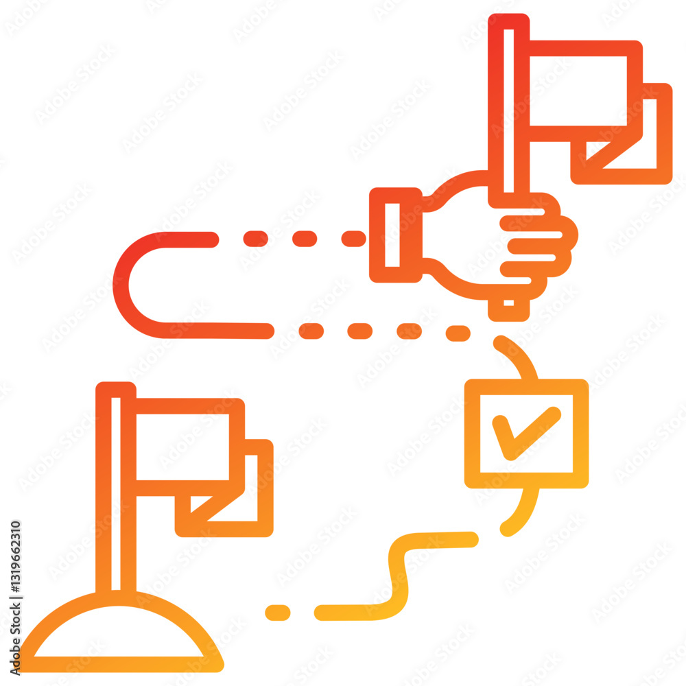 Poster milestone line gradient icon