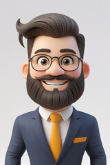 Confident Young Professional in a Suit and Glasses